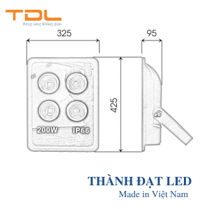 Đèn pha led rọi IP66 200w