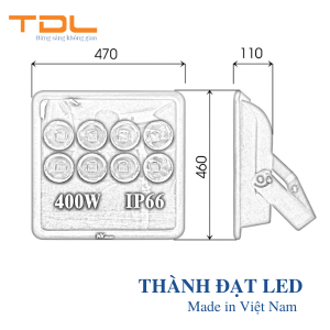đèn pha led rọi IP66 400w
