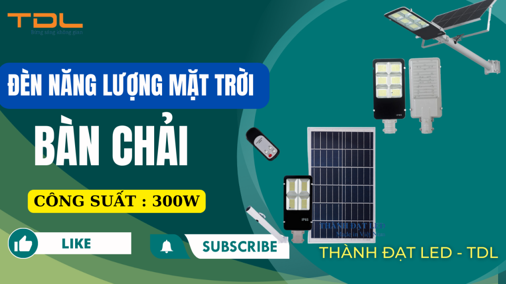 Đèn năng lượng mặt trời bàn chải 300w